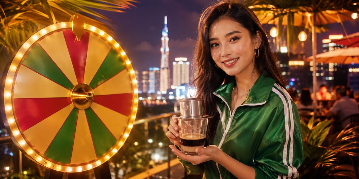Người dùng tại TP. Hồ Chí Minh hào hứng xem kết quả lucky draw trực tuyến trong quán cà phê sầm uất